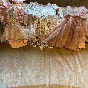 Pink and Gold Baby Dress Set